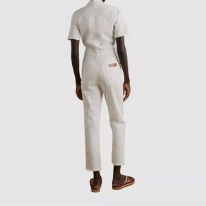 Rivet Utility White Denim Jumpsuit, NWT, Womens size 6/M